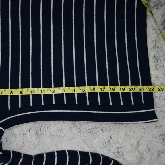 BANANA REPUBLIC NAVY WHITE SWEATER SUPERFINE MERINO BLEND VERY SOFT WAR… - Picture 8 of 9